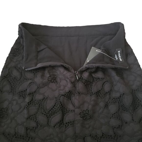 NWT Bebe black floral lace pencil skirt - Picture 5 of 11